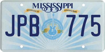 MS license plate JPB775