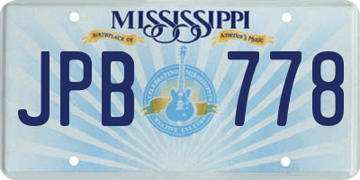 MS license plate JPB778