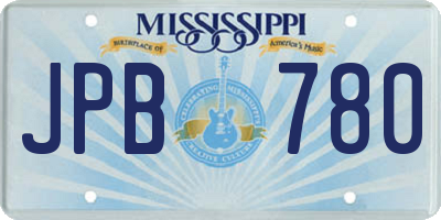 MS license plate JPB780