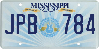MS license plate JPB784