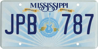 MS license plate JPB787