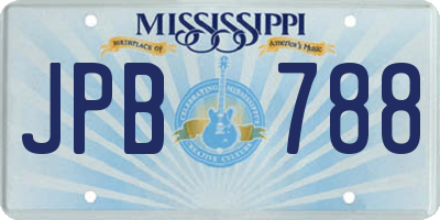 MS license plate JPB788