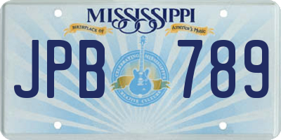 MS license plate JPB789