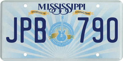 MS license plate JPB790