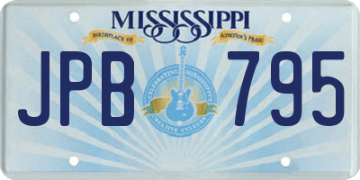 MS license plate JPB795
