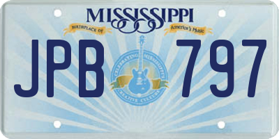 MS license plate JPB797