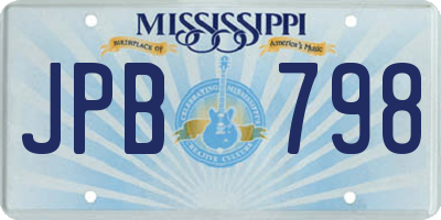 MS license plate JPB798