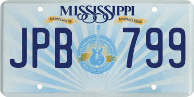 MS license plate JPB799