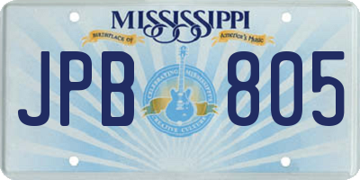 MS license plate JPB805
