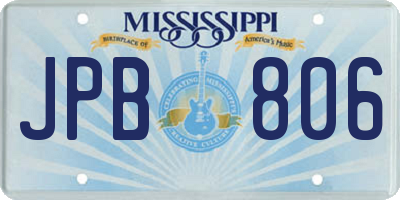 MS license plate JPB806