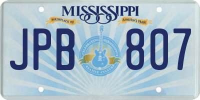 MS license plate JPB807