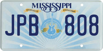 MS license plate JPB808