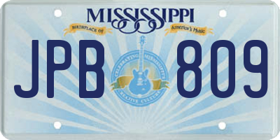 MS license plate JPB809