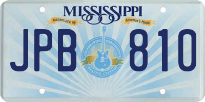 MS license plate JPB810