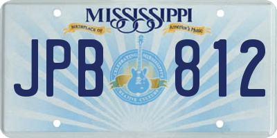 MS license plate JPB812