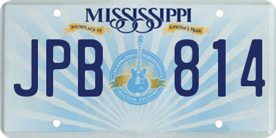 MS license plate JPB814