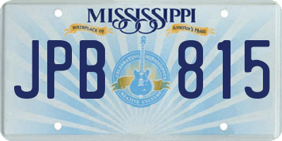 MS license plate JPB815