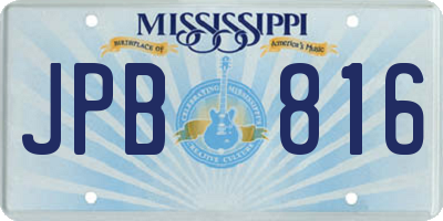 MS license plate JPB816