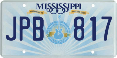 MS license plate JPB817