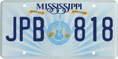 MS license plate JPB818