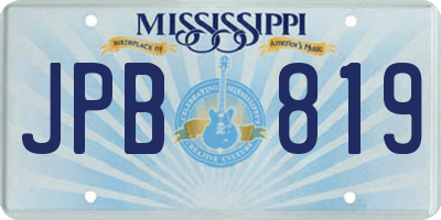 MS license plate JPB819