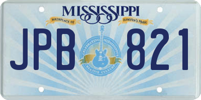 MS license plate JPB821