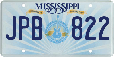 MS license plate JPB822