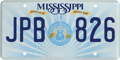 MS license plate JPB826