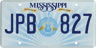 MS license plate JPB827