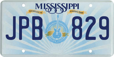 MS license plate JPB829