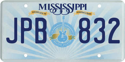 MS license plate JPB832
