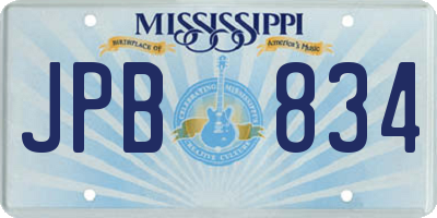 MS license plate JPB834