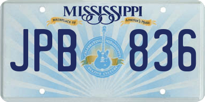 MS license plate JPB836