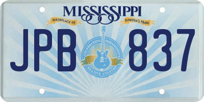 MS license plate JPB837