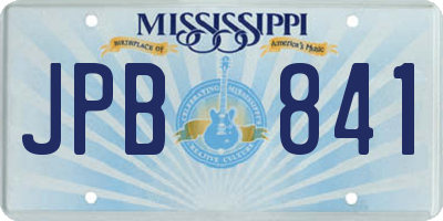 MS license plate JPB841