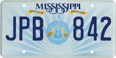 MS license plate JPB842