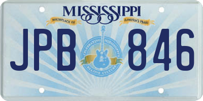 MS license plate JPB846