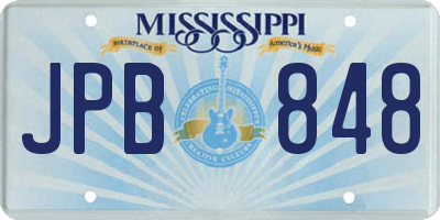 MS license plate JPB848
