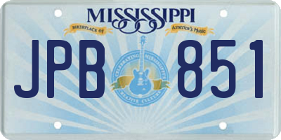 MS license plate JPB851