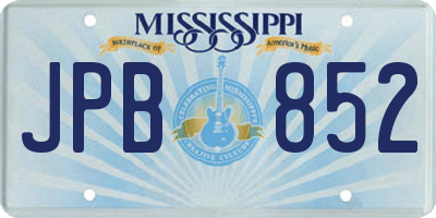 MS license plate JPB852