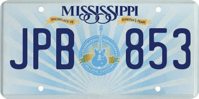 MS license plate JPB853