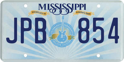 MS license plate JPB854