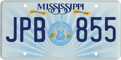 MS license plate JPB855