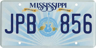MS license plate JPB856