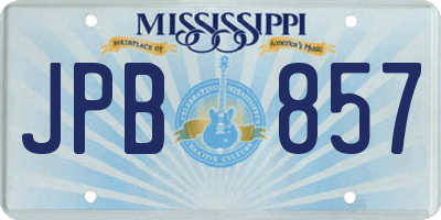 MS license plate JPB857