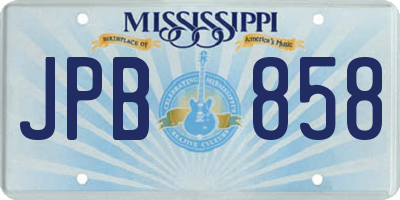 MS license plate JPB858