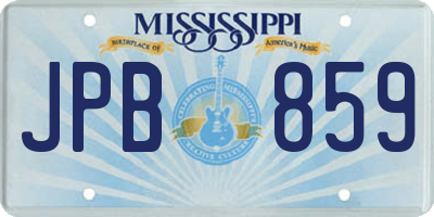 MS license plate JPB859
