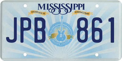 MS license plate JPB861