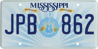 MS license plate JPB862