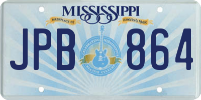MS license plate JPB864